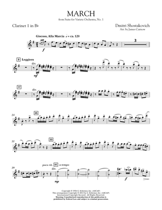 March from Suite for Variety Orchestra, No. 1 - Bb Clarinet 1
