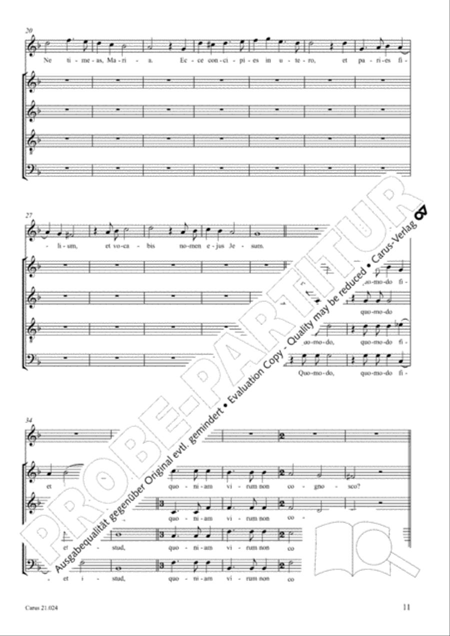 Four Christmas motets (Vier Motetten fur die Weihnachtszeit) Score scores gallery preview page 12