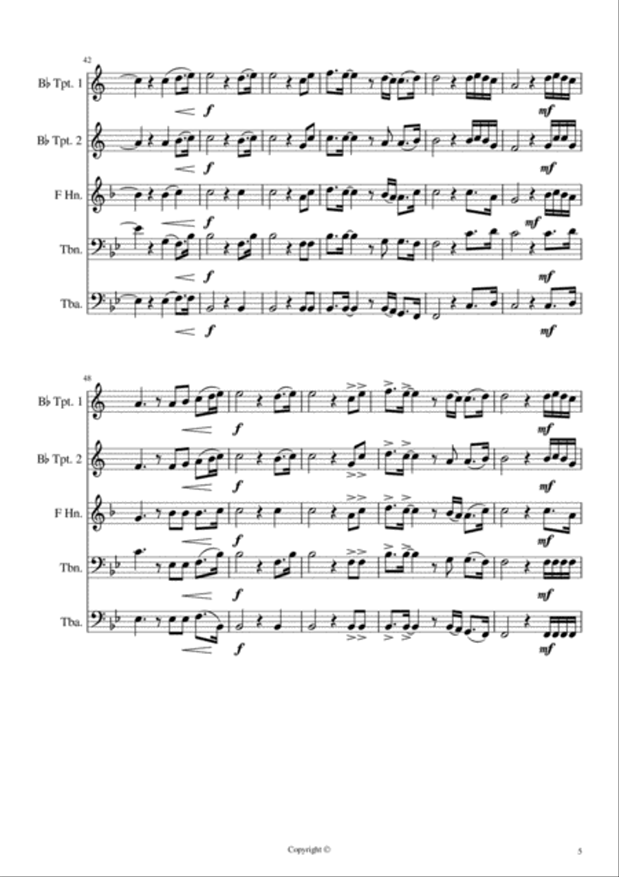 Agnus Dei Agnus Dei Brass Ensemble scores gallery preview page 5