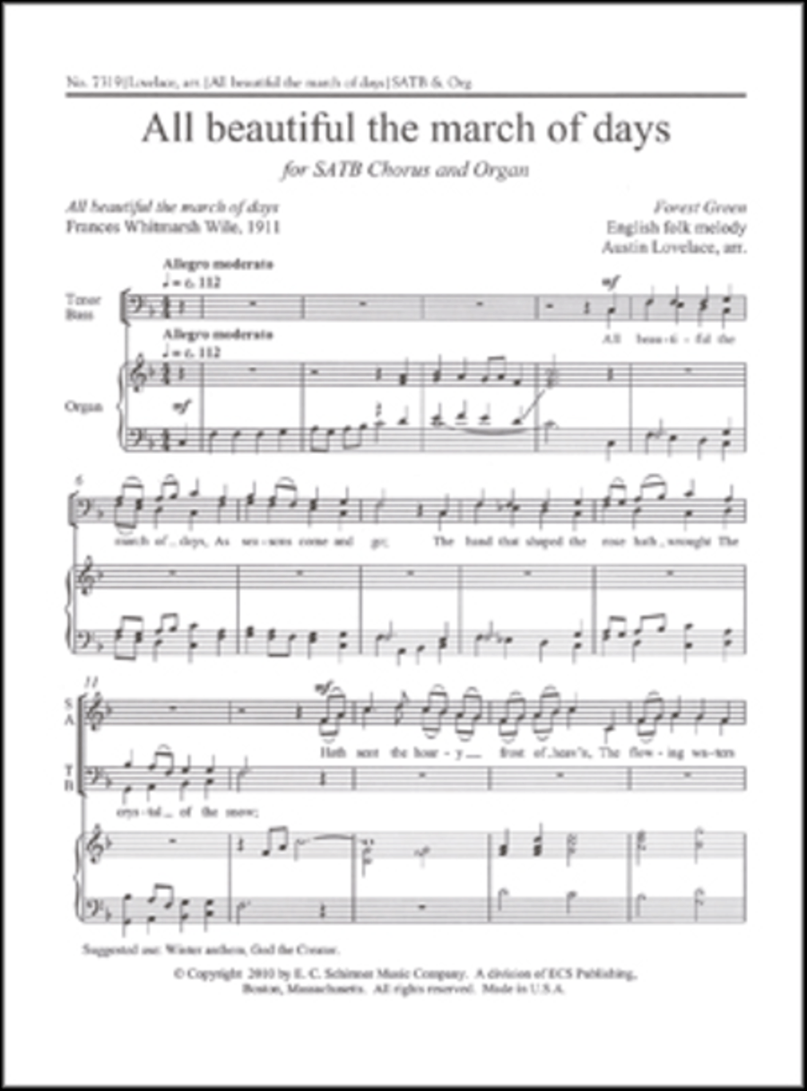 All beautiful the march of days 4-Part scores gallery preview page 1
