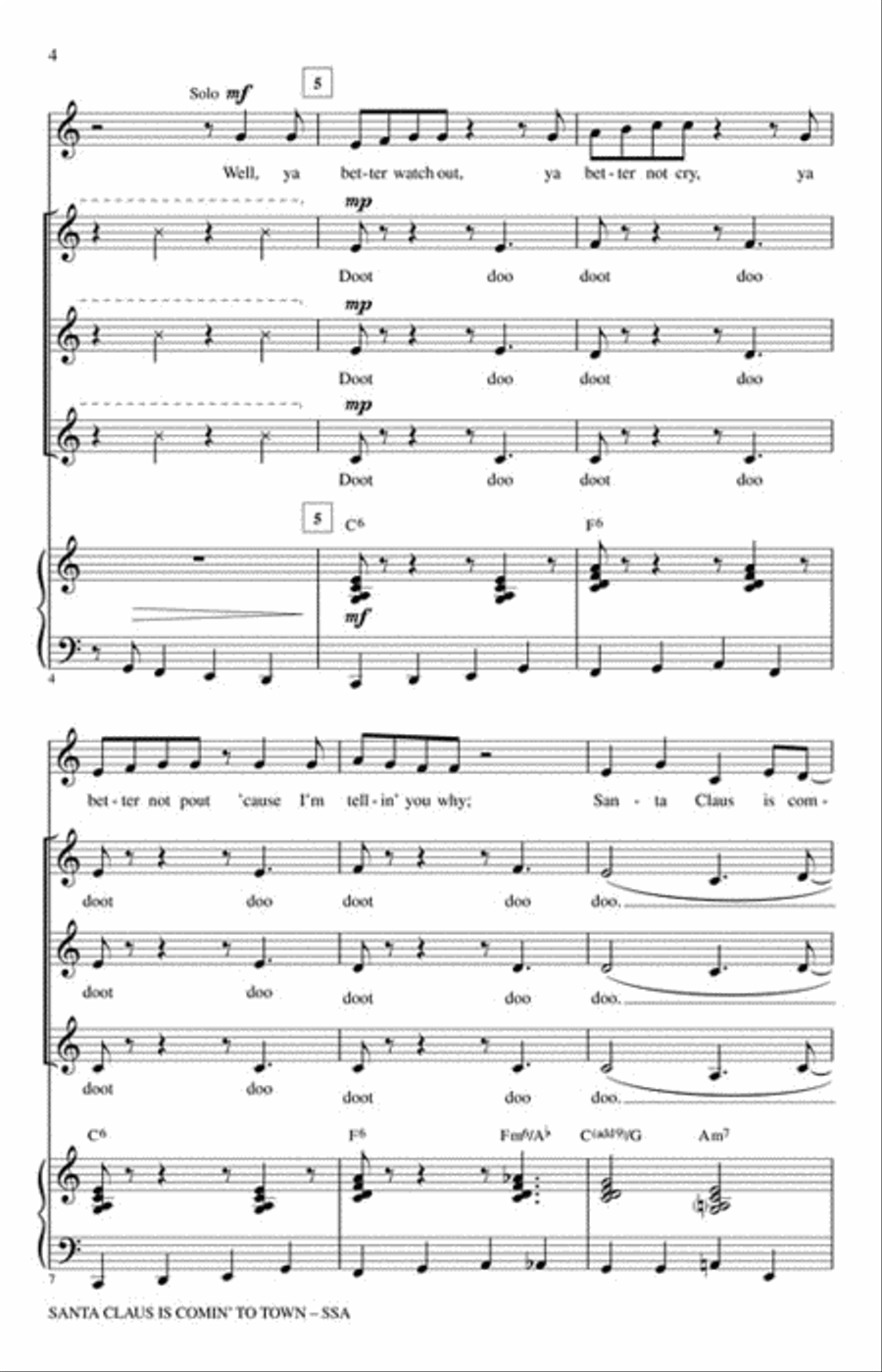 Santa Claus Is Comin' to Town SSA scores gallery preview page 3
