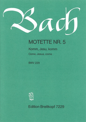 Book cover for Come, Jesus, come BWV 229