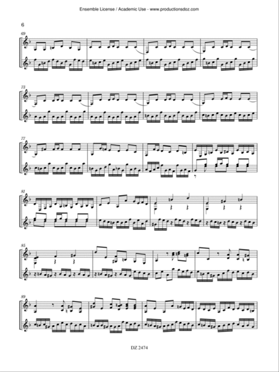 English Suite No. 2 BWV 807 Classical Guitar scores gallery preview page 6
