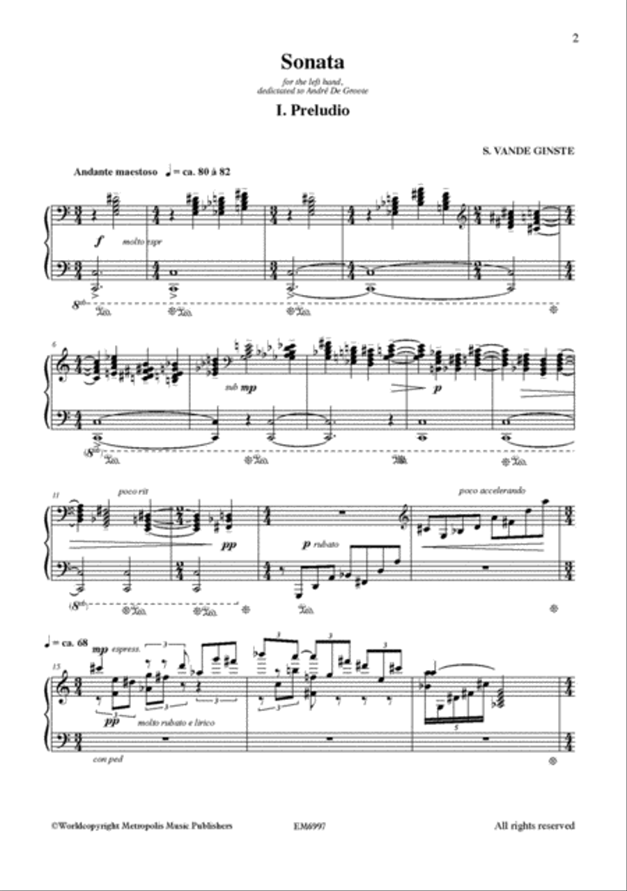 Sonata for the Left Hand for Piano Solo Piano Solo scores gallery preview page 2