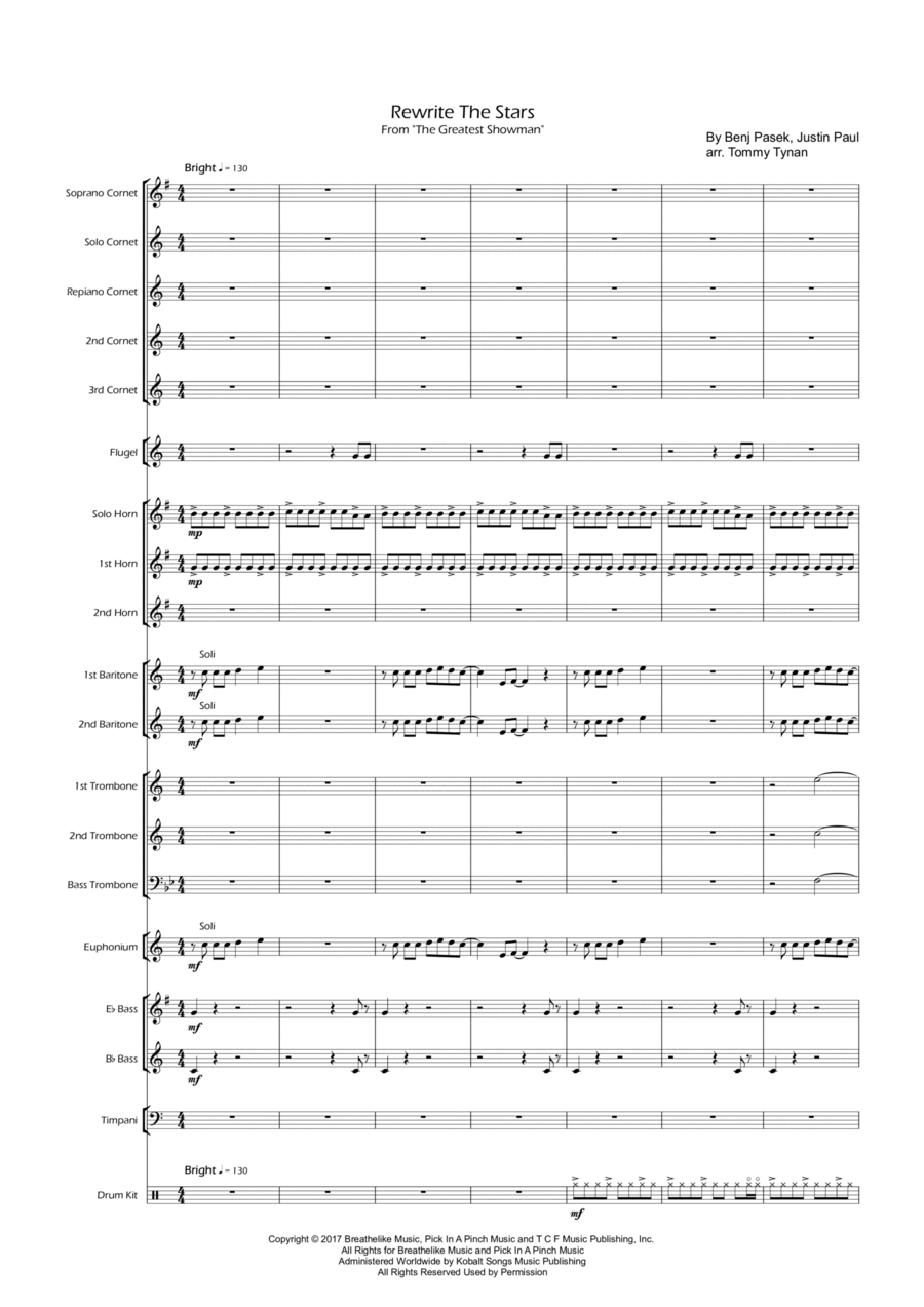 Rewrite The Stars Brass Band scores gallery preview page 1