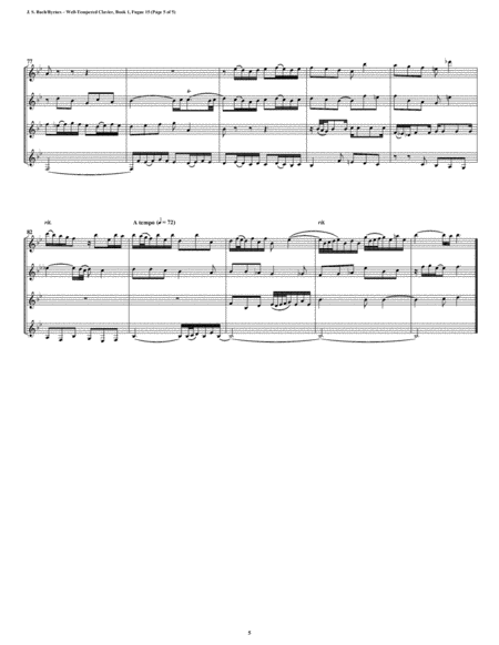 Fugue 15 from Well-Tempered Clavier, Book 1 (Clarinet Quartet) image number null