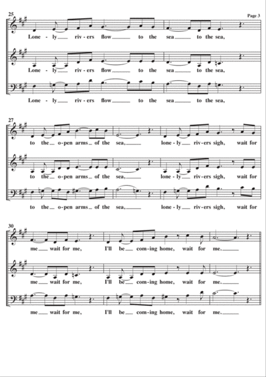 Unchained Melody 3-Part scores gallery preview page 3
