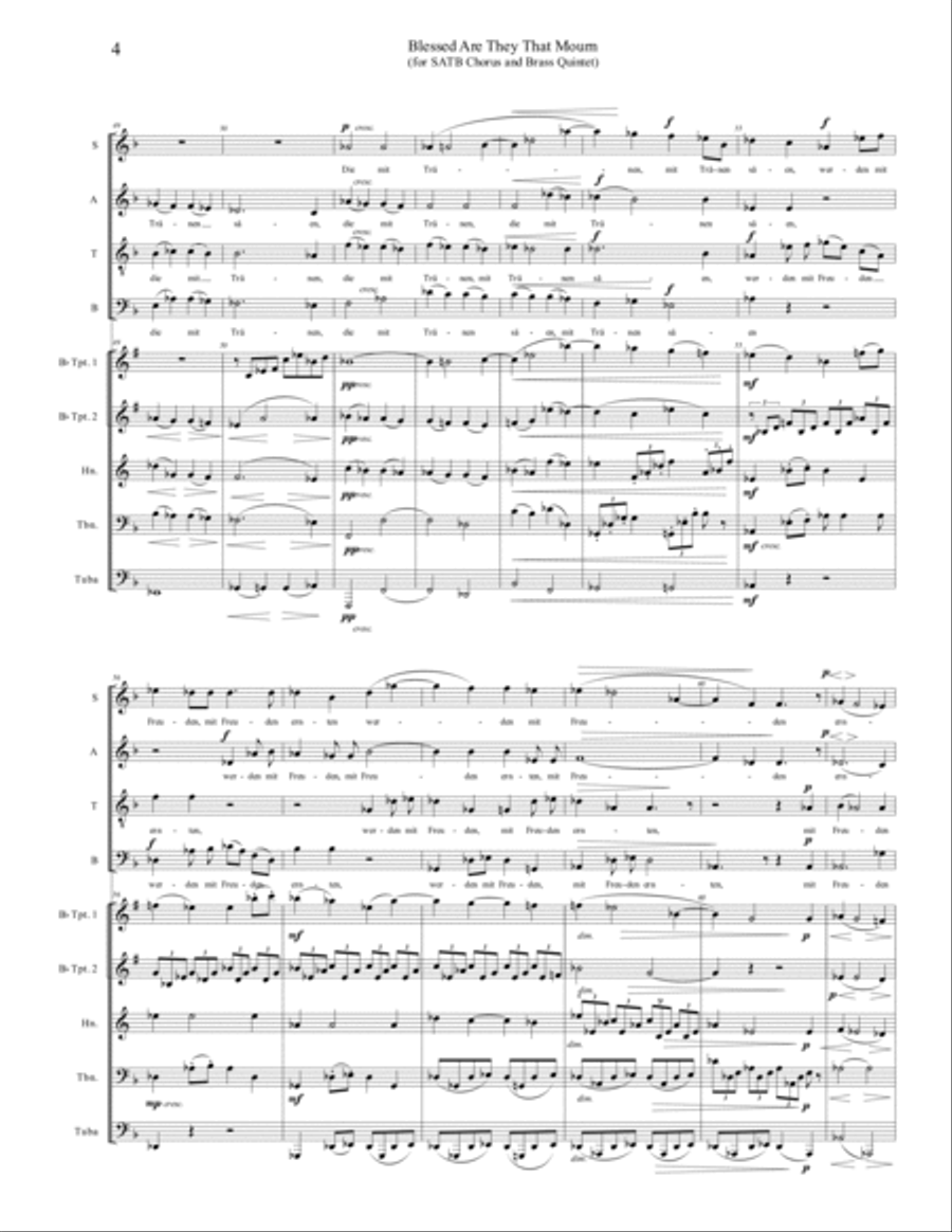 Blessed Are They That Mourn (for SATB Chorus and Brass Quintet) 4-Part scores gallery preview page 5
