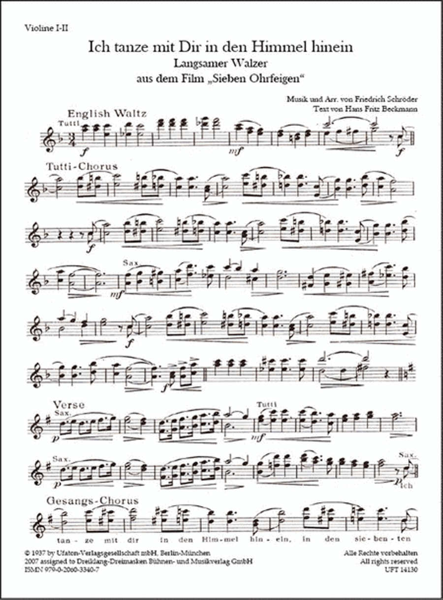Ich tanze mit dir in den Himmel hinein Orchestra scores gallery preview page 3