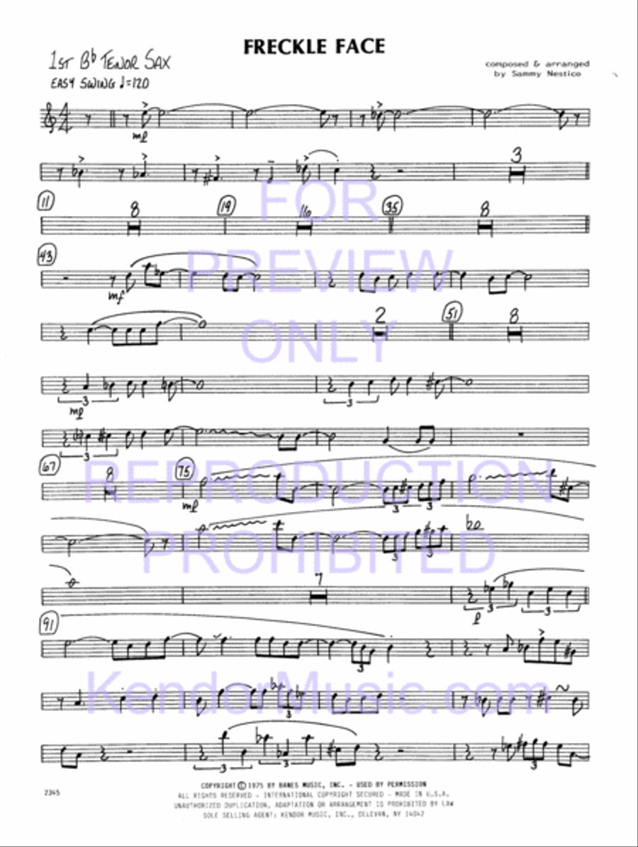 Freckle Face (Full Score) Jazz Ensemble scores gallery preview page 18