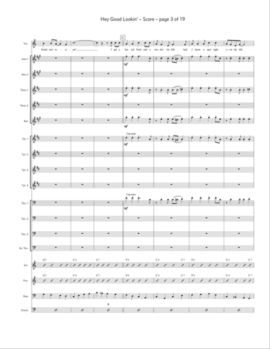Hey, Good Lookin' Jazz Ensemble scores gallery preview page 3