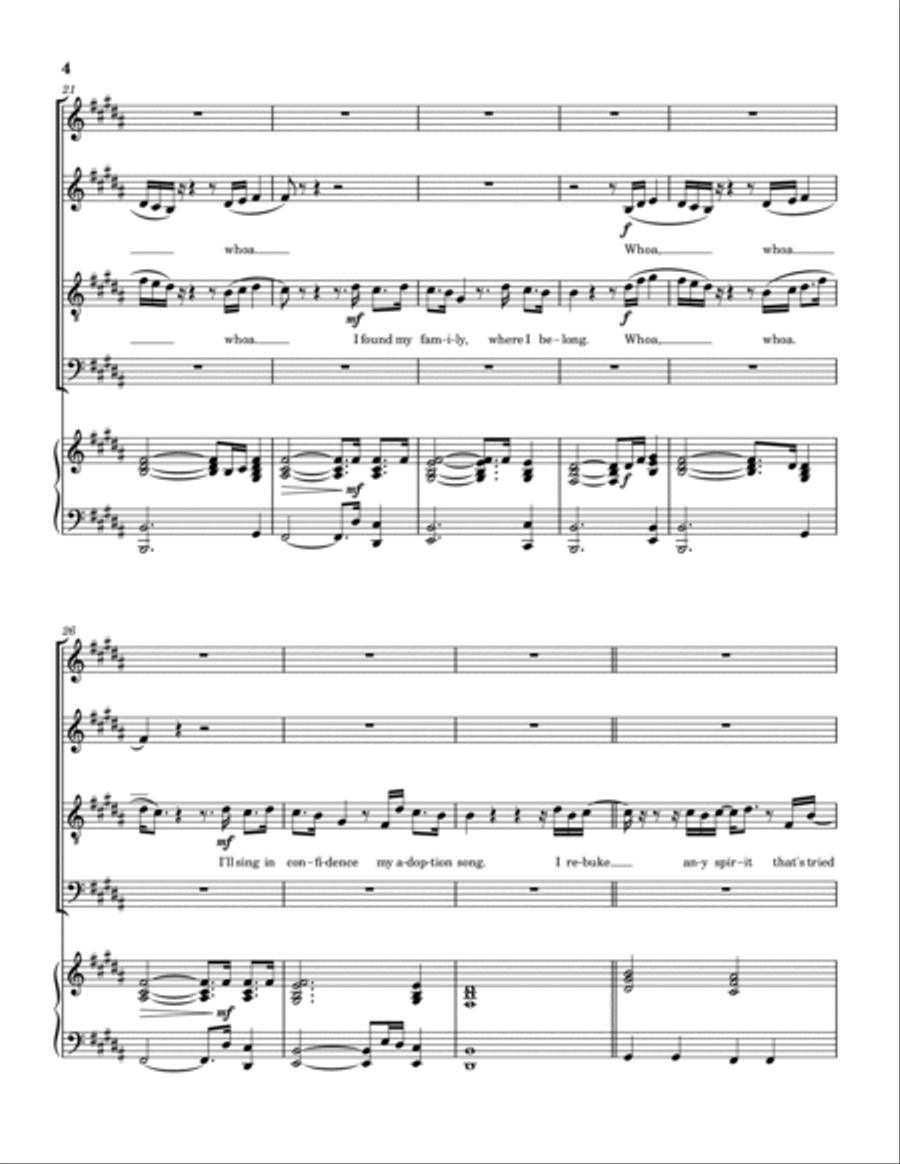 Adoption Song 4-Part scores gallery preview page 5