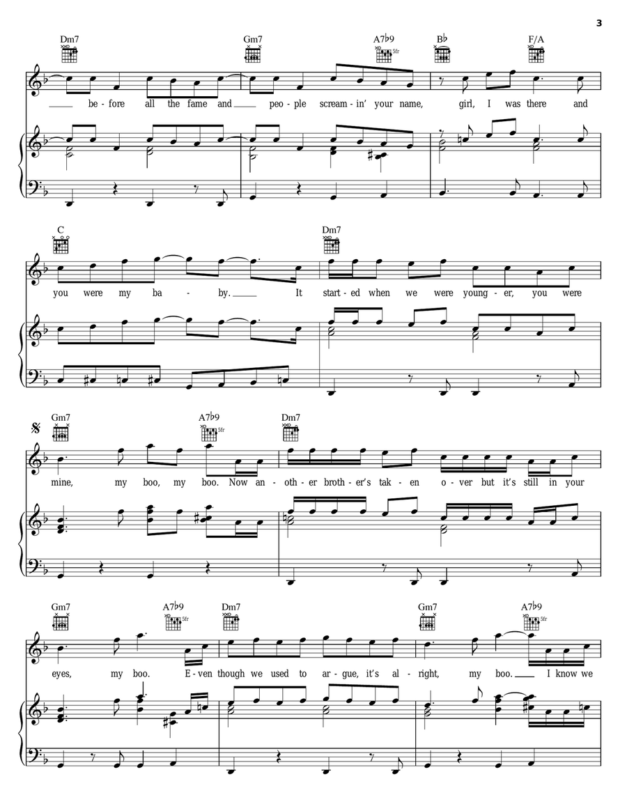 My Boo Piano, Vocal, Guitar scores gallery preview page 3
