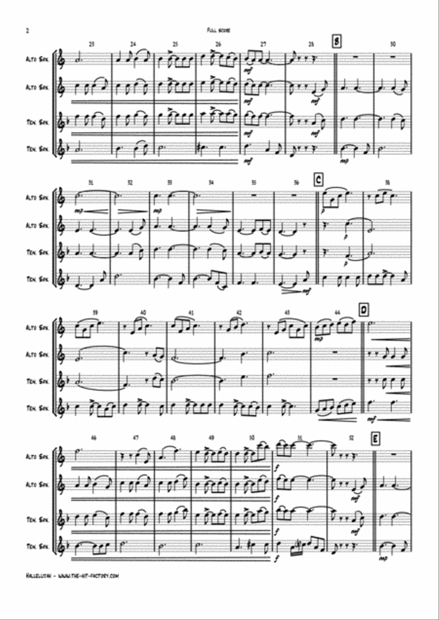 Hallelujah Woodwind Trio scores gallery preview page 2