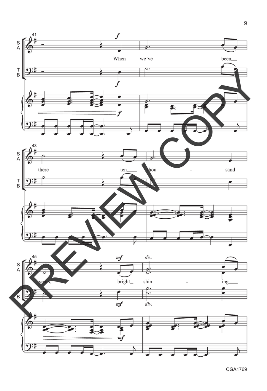 Amazing Grace with Praise, Praise, Praise the Lord Choir scores gallery preview page 9