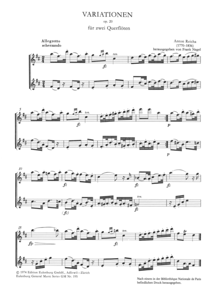 Variations for 2 flutes
