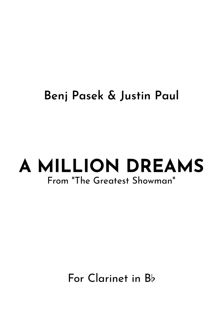 A Million Dreams B-Flat Clarinet scores gallery preview page 1