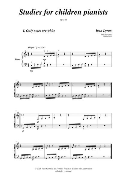Studies for children pianists Opus 45 image number null