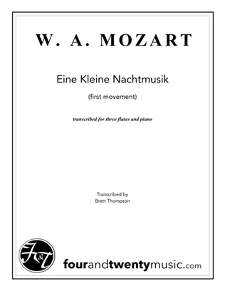 Book cover for Eine Kleine Nachtmusik, first movement - for three flutes & piano