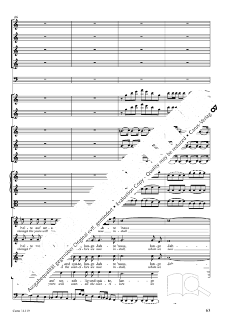 Praise the Lord, O Jerusalem (Preise, Jerusalem, den Herrn) 4-Part scores gallery preview page 64