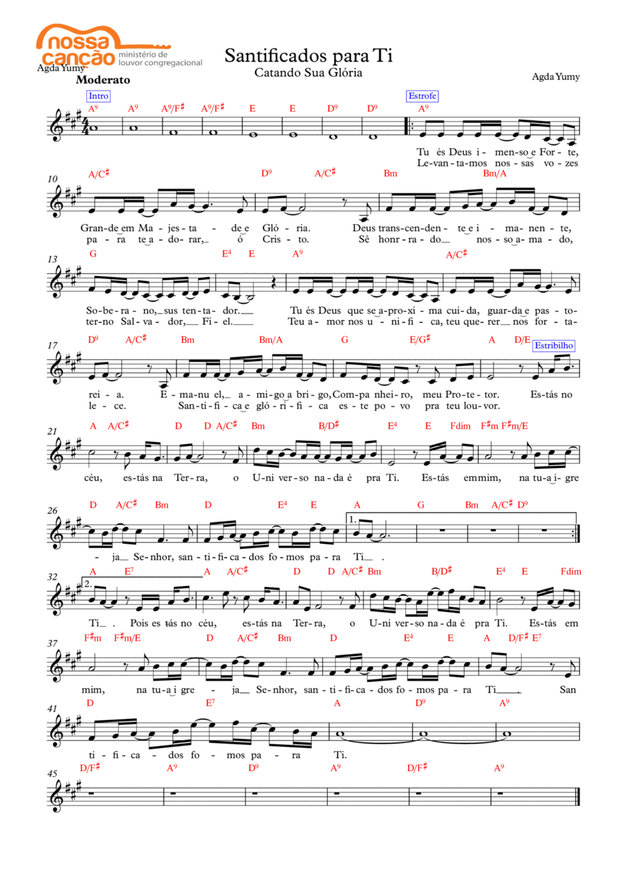 Santificados para Ti Santificados para Ti Piano scores gallery preview page 1