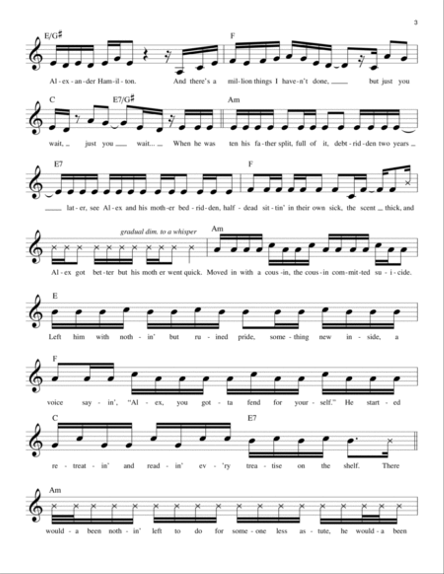 Alexander Hamilton (from Hamilton) Piano scores gallery preview page 3
