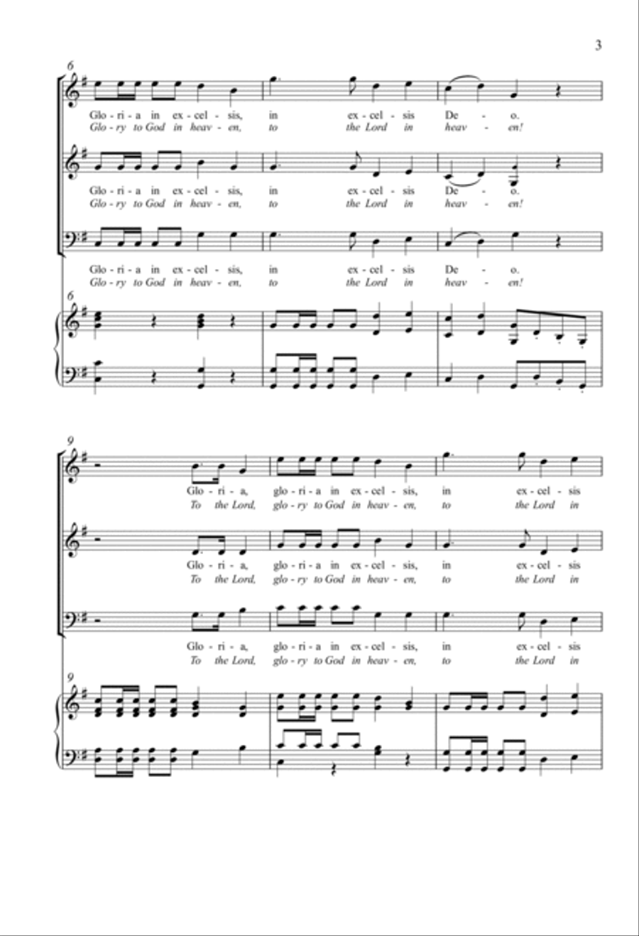Gloria 3-Part scores gallery preview page 2