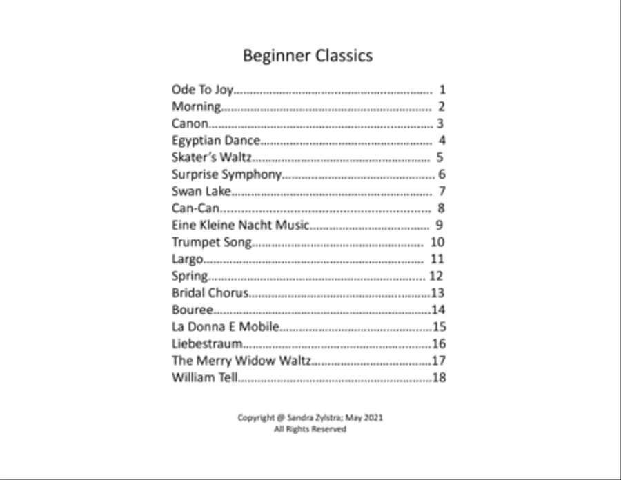 Beginner Classics (pre-staff piano) Easy Piano scores gallery preview page 4