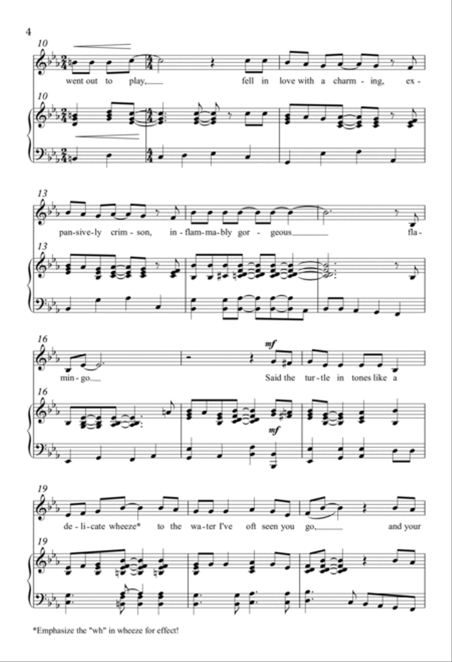 The Turtle and the Flamingo Unison Choir scores gallery preview page 2