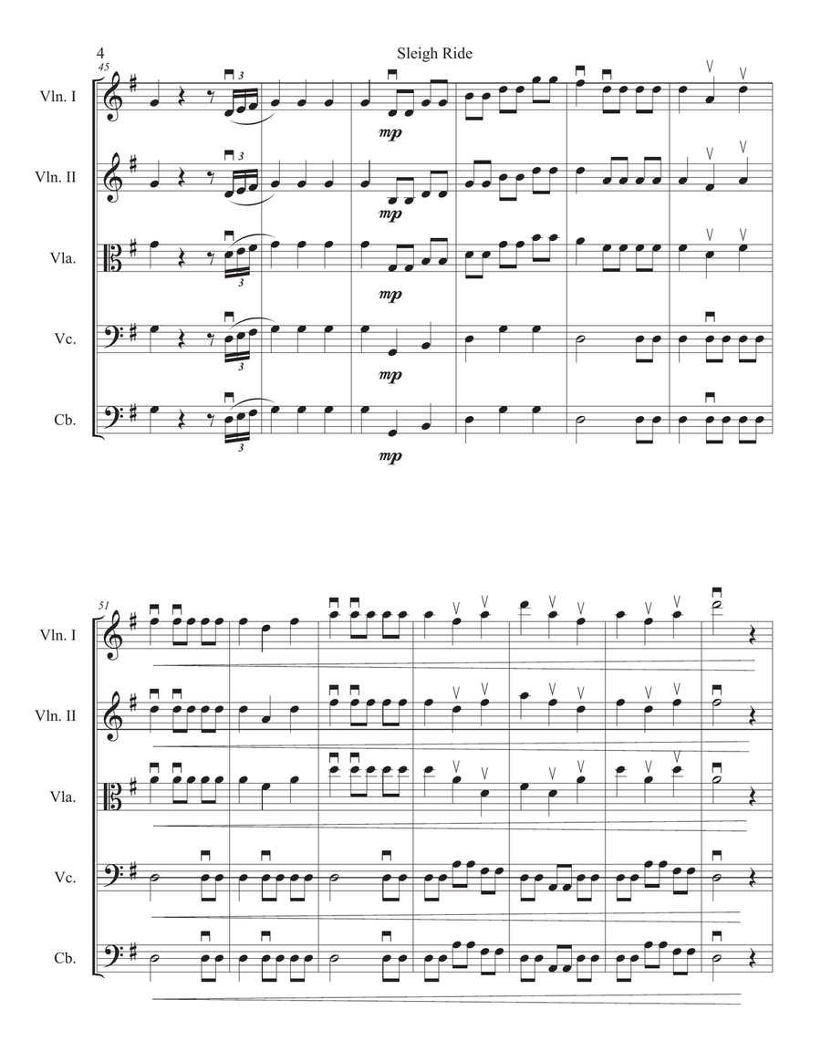 Mozart Sleigh Ride for String Orchestra String Orchestra scores gallery preview page 4