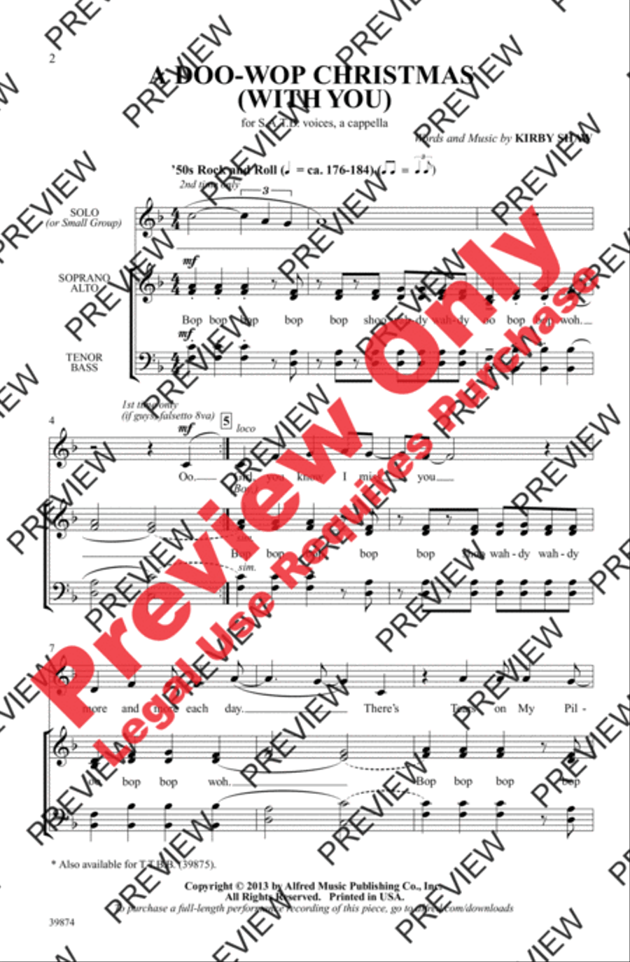 A Doo-Wop Christmas (With You) 4-Part scores gallery preview page 2