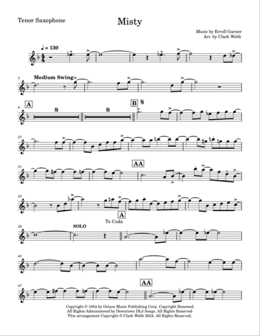 Misty Misty Jazz Ensemble scores gallery preview page 5