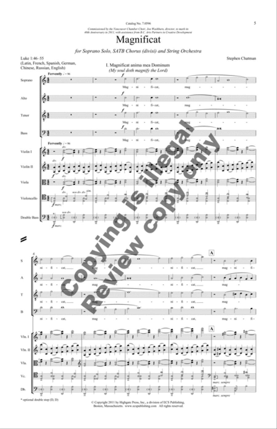 Magnificat (Full Score) Choir scores gallery preview page 8