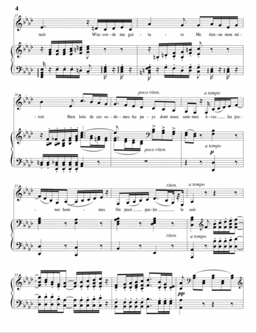 BERLIOZ: La captive (transposed to A-flat major) Voice scores gallery preview page 5