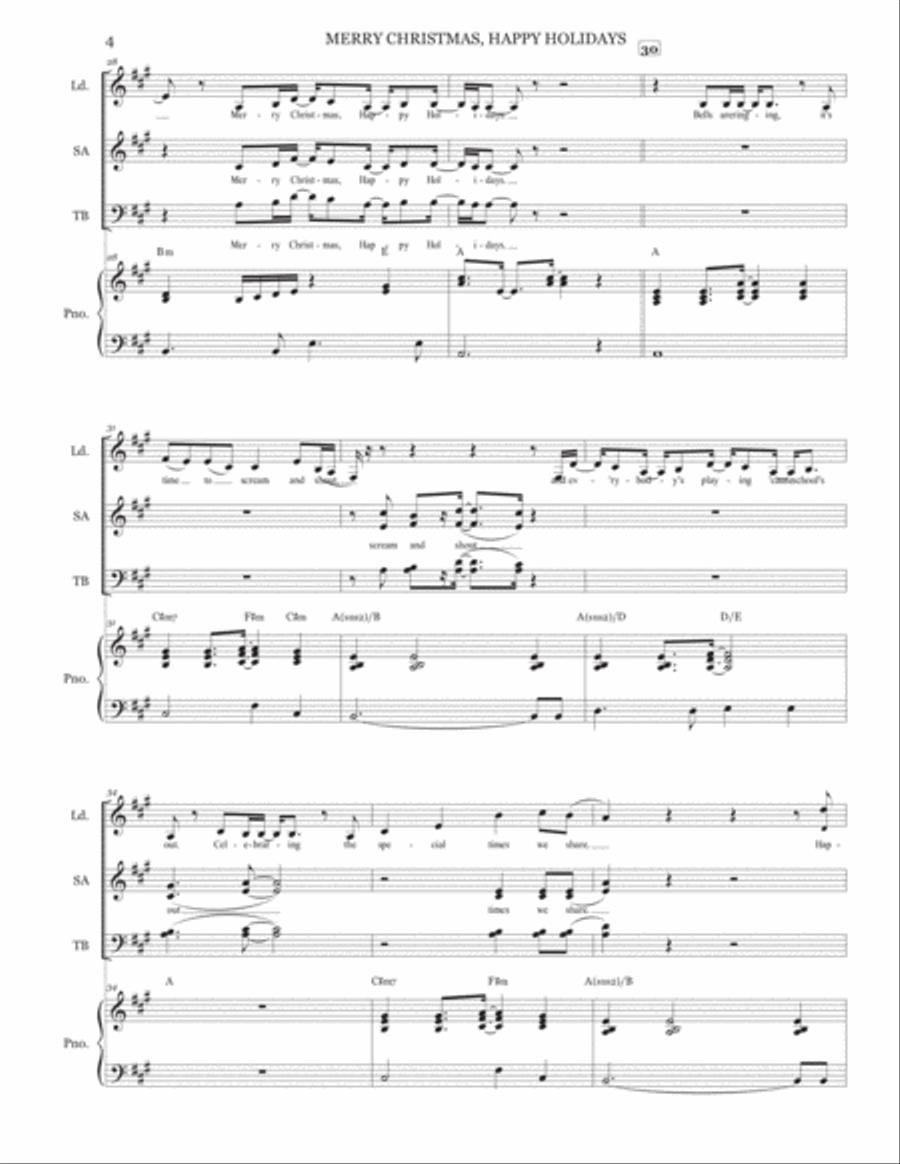 Merry Christmas, Happy Holidays 4-Part scores gallery preview page 5