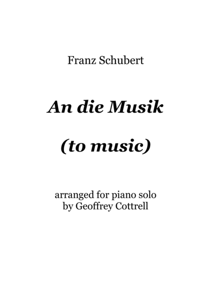 An die Musik (Franz Schubert's "to Music") image number null