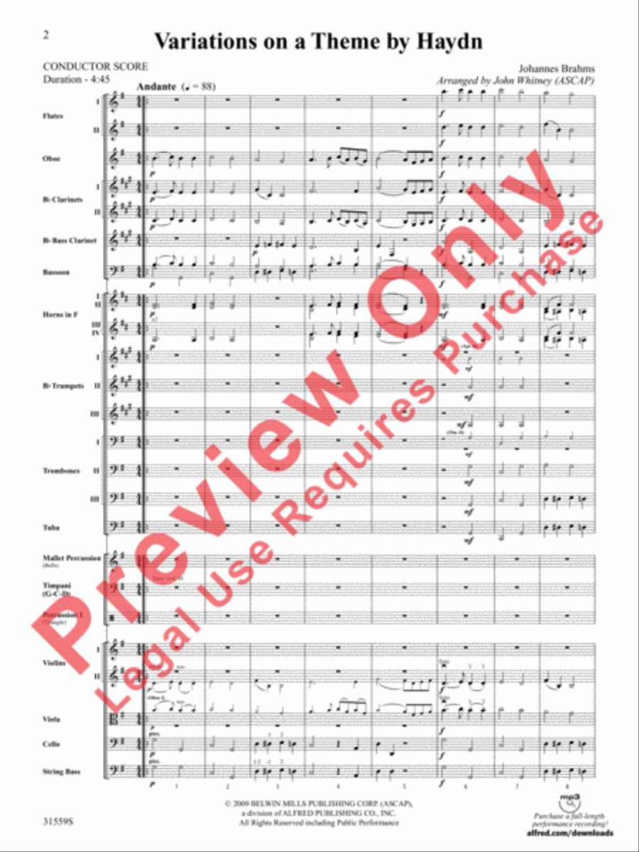 Variations on a Theme by Haydn (score only) Full Orchestra scores gallery preview page 3