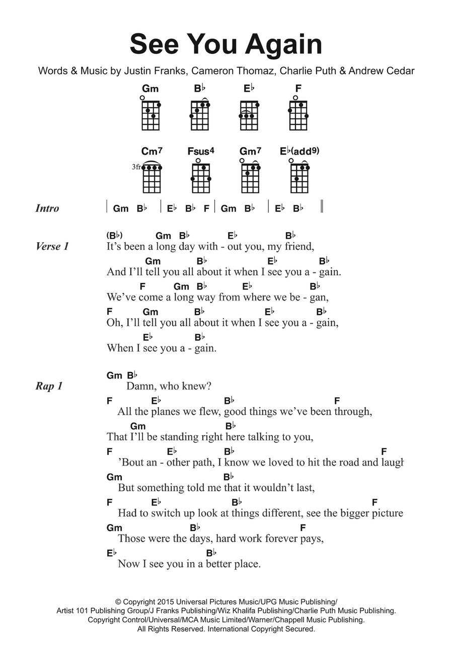 See You Again (featuring Charlie Puth) Voice scores gallery preview page 1