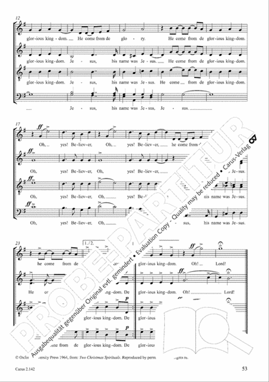 Christmas Carols of the World. Choral collection 4-Part scores gallery preview page 50