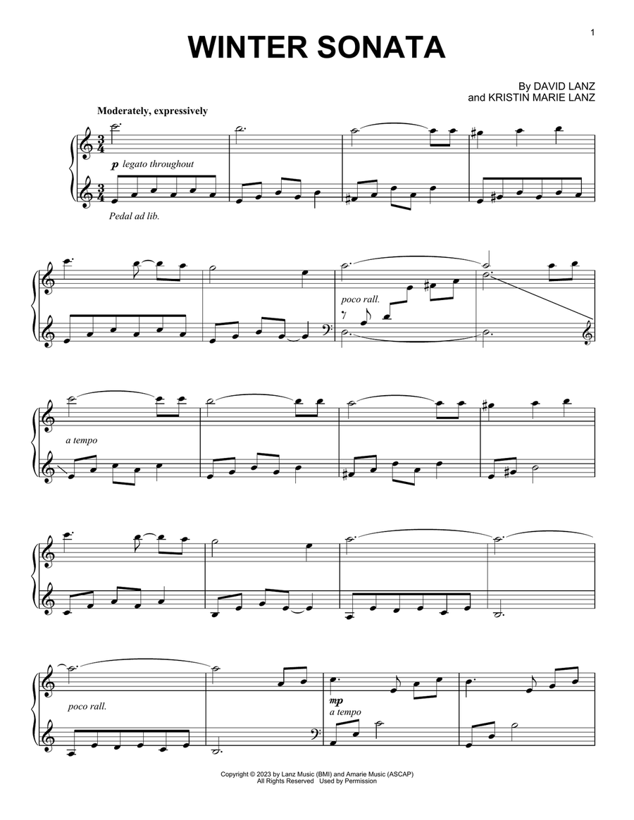 Winter Sonata Piano Solo scores gallery preview page 1
