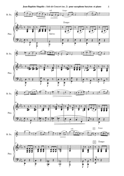 Jean-Baptiste Singelée: Solo de Concert (no. 2) pour saxophone baryton et piano