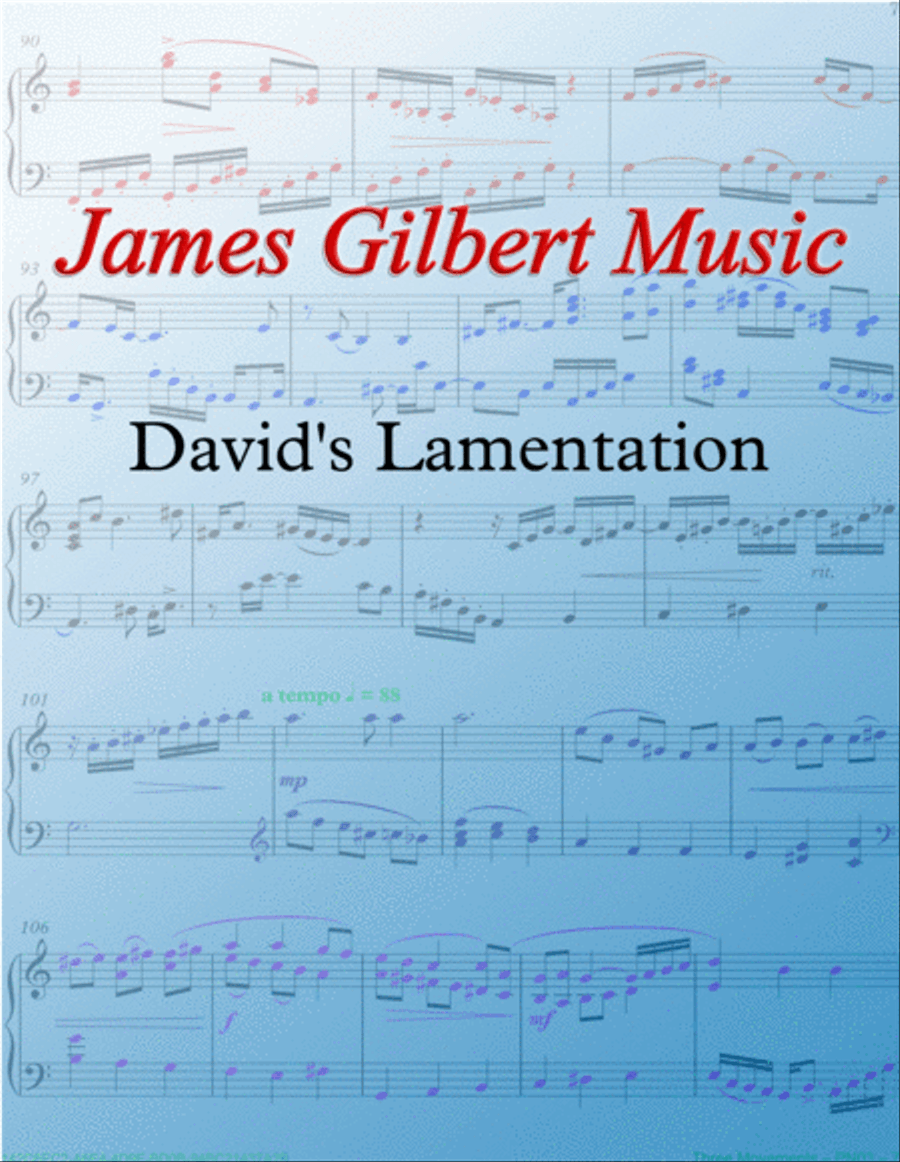 David's Lamentation Organ Solo scores gallery preview page 1