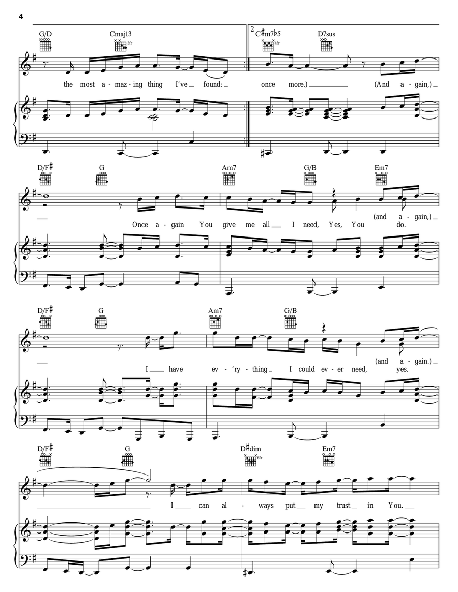 Again Piano, Vocal, Guitar scores gallery preview page 4