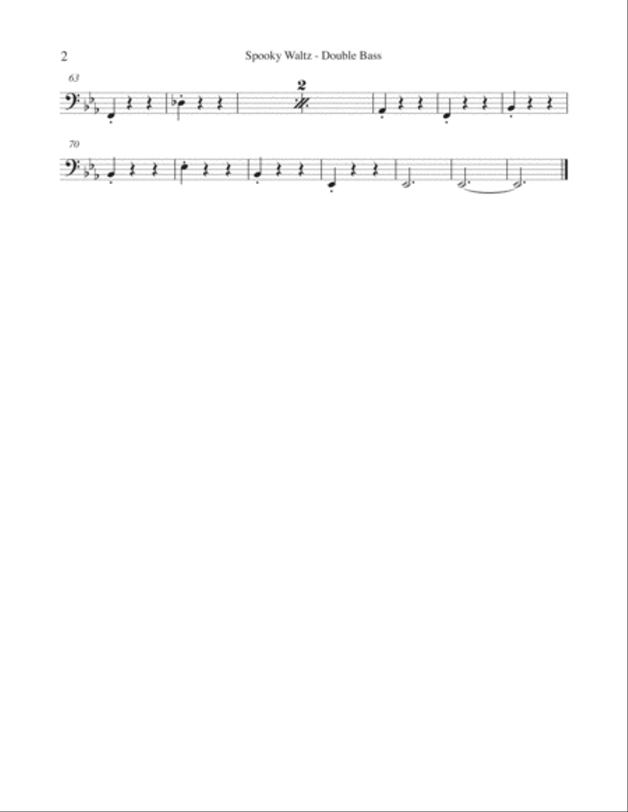 Three Dances for Halloween - Double Bass part Full Orchestra scores gallery preview page 3