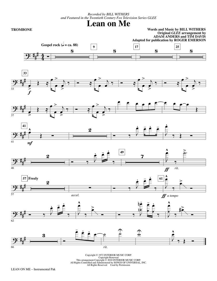 Lean On Me - Trombone Choir scores gallery preview page 1