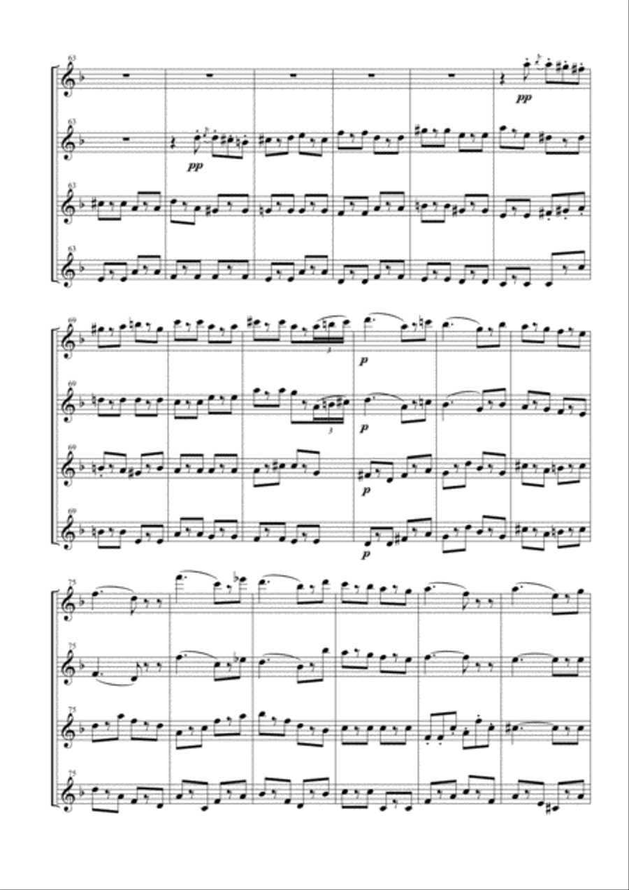 Funeral March of a Marionette for Flute Quartet Flute Quartet scores gallery preview page 5
