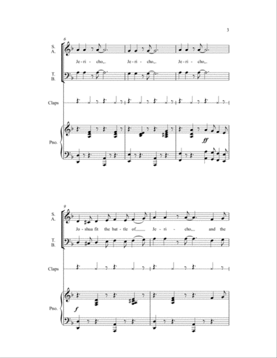 Joshua Fit the Battle of Jericho 4-Part scores gallery preview page 3