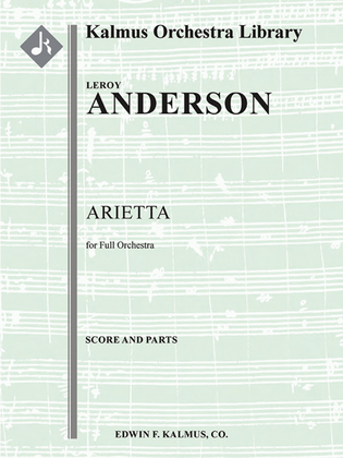 Book cover for Arietta for Full Orchestra