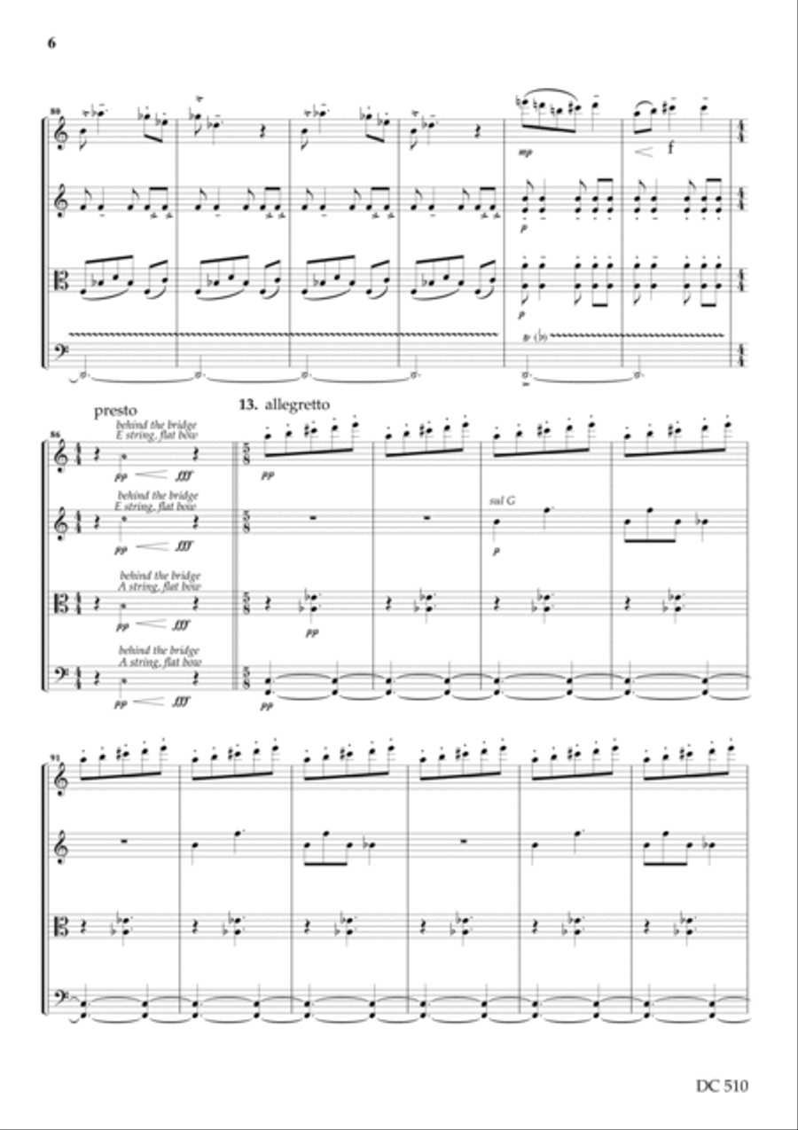 String Quartet No. 5 From The Frieze Of Life (parts) String Quartet scores gallery preview page 6