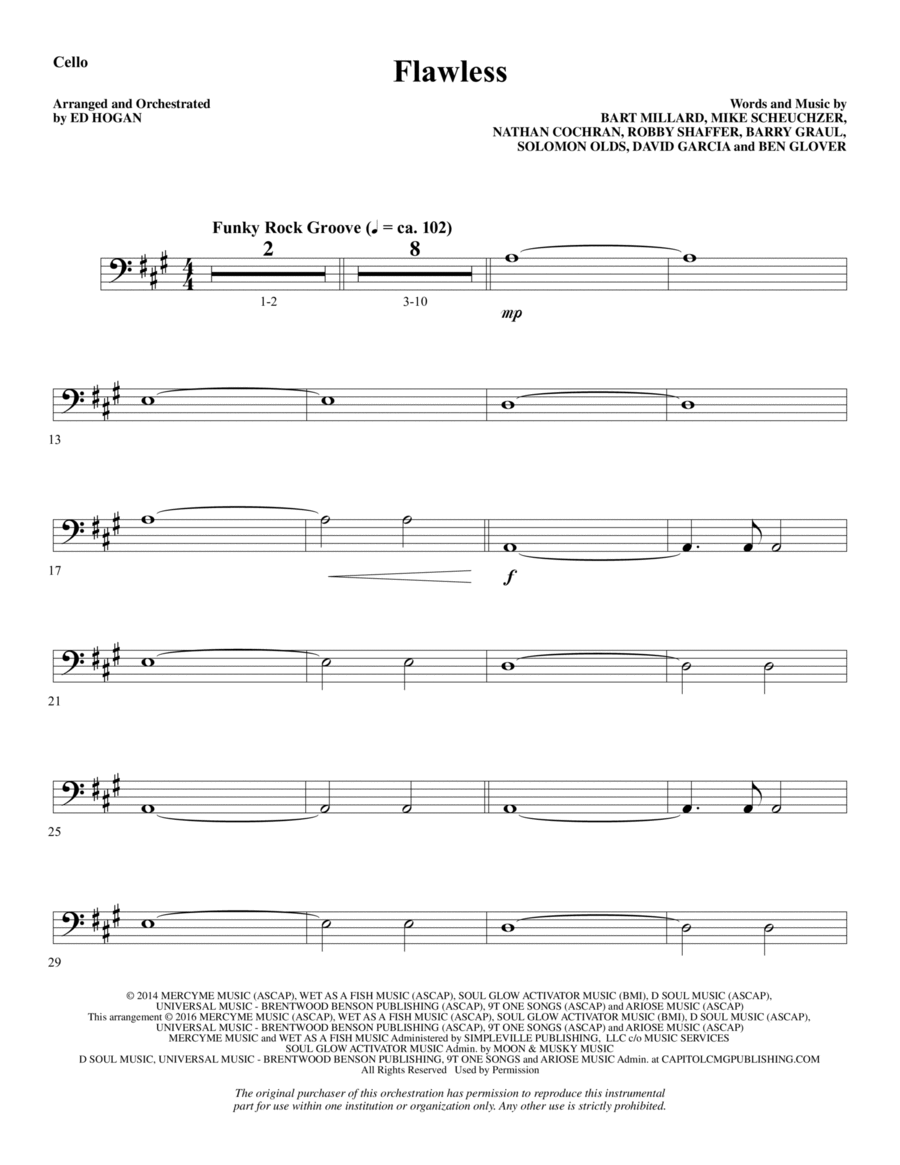 Flawless - Cello Choir scores gallery preview page 1